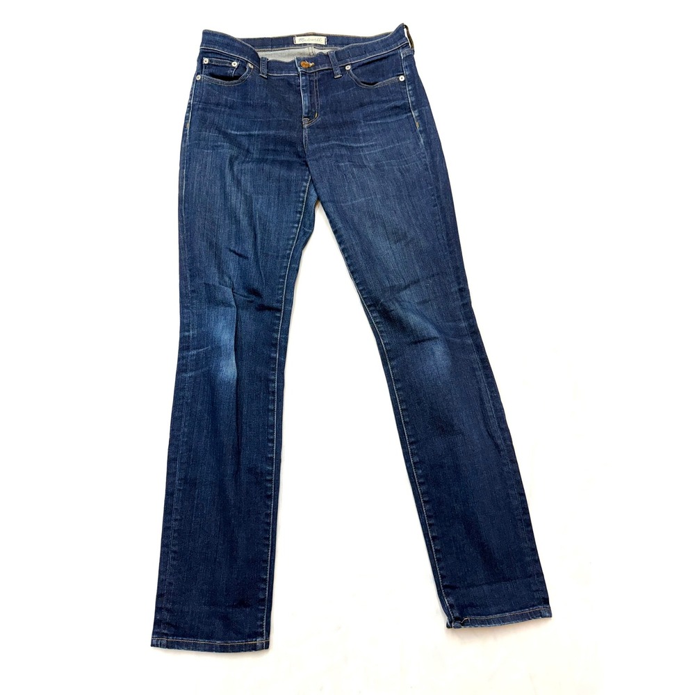 MADEWELL $128 Womens 28 Dark Wash Alley Straight Leg Mid-Rise Stretch Jeans P20